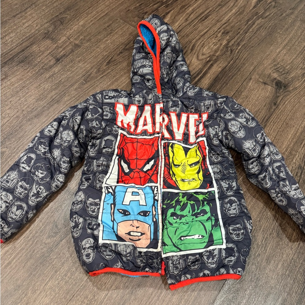 Marvel Heroes Black Puffer Jacket